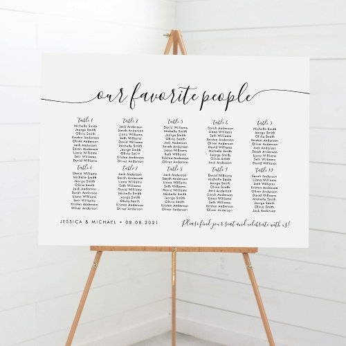 10 Tables Modern Our Favorite People Seating Chart Foam Board