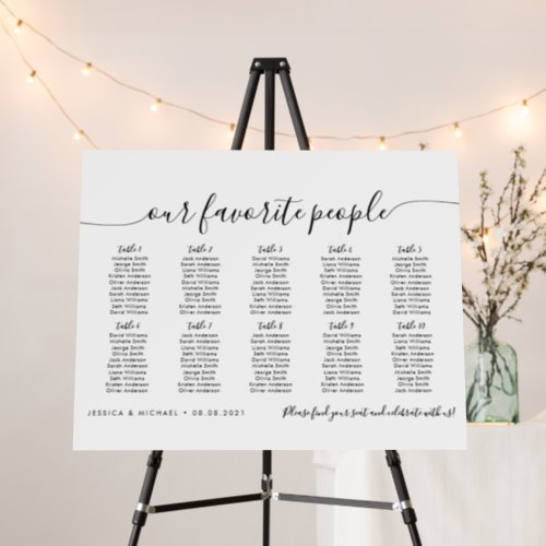 10 Tables Modern Our Favorite People Seating Chart Foam Board