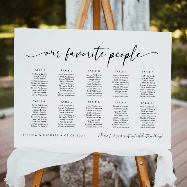 10 Tables Our Favorite People Seating Chart Plan (Creator Uploaded)