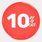 10% Ten Percent OFF Discount Sale Sticker | Zazzle