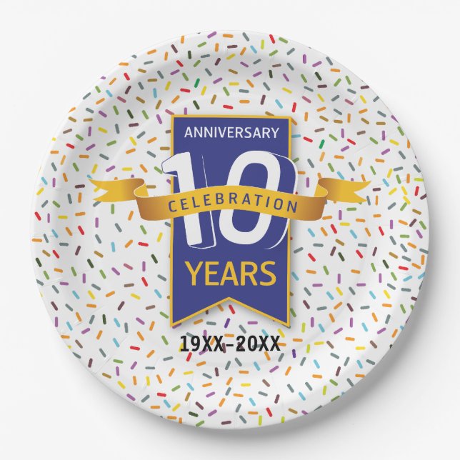 10 th ANNIVERSARY Design Paper Plates (Front)