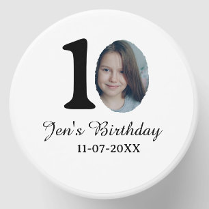 10 th birthday photo bold letter kids name date st mini candle favors