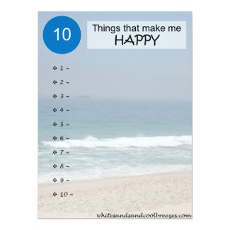 10 Thing that make you HAPPY reminder Card