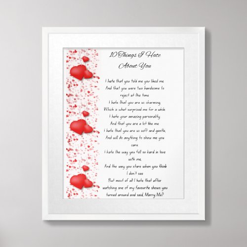10 Things I Hate About You Wall Art