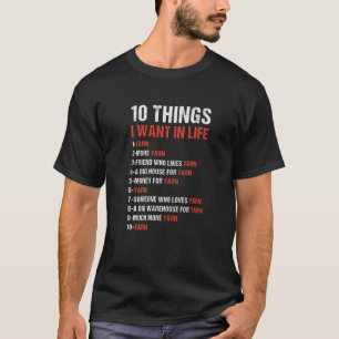 10 Things I Want In Life Knitting   T-Shirt
