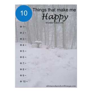 10 Things that make me Happy - Winter Card