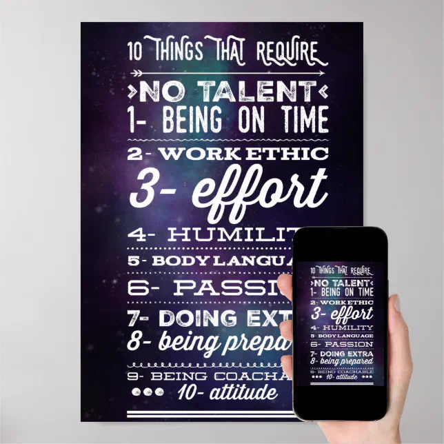 10 things that require no talent poster | Zazzle