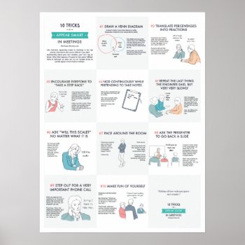 10 Tricks To Appear Smart In Meetings Poster by TheCooperReview at Zazzle