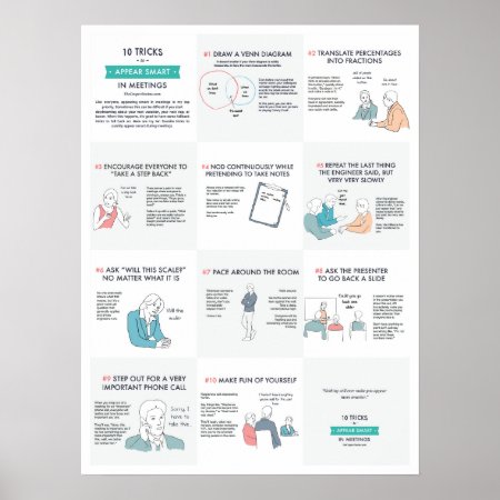 10 Tricks To Appear Smart In Meetings Poster