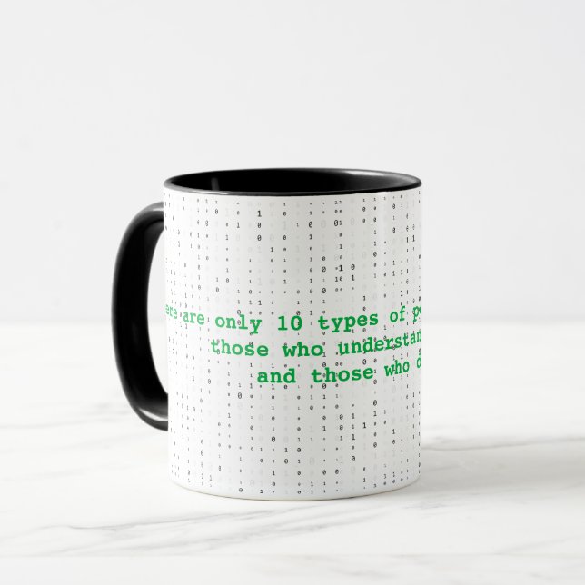 10 Type of People Computer Binary Pun Mug (Front Left)