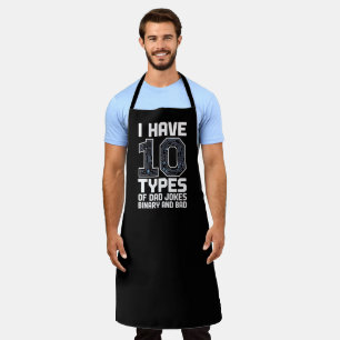 10 Types Dad Jokes Binary Programmer BBQ Apron
