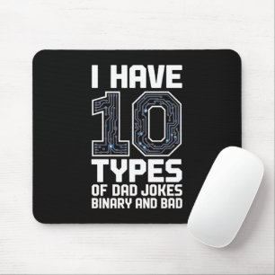 10 Types Dad Jokes Binary Programmer Desk Mouse Pad