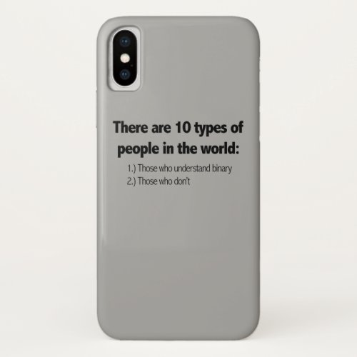 10 Types of People Funny Math Person Teacher iPhone X Case