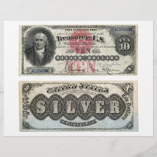 10 US Banknote Silver Certificate 1878