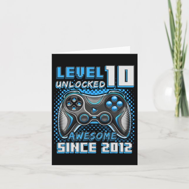10 Unlocked Awesome 2012 Video Game 10th Birthday  Card (Front)