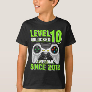 10 Unlocked Awesome 2012 Video Game 10th Birthday T-Shirt