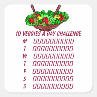 10 Veggies a Day Challenge Planner Sticker