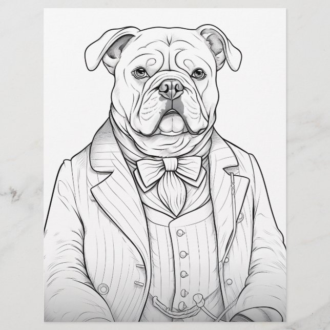 10 Victorian Bulldog Coloring Pages (Front)