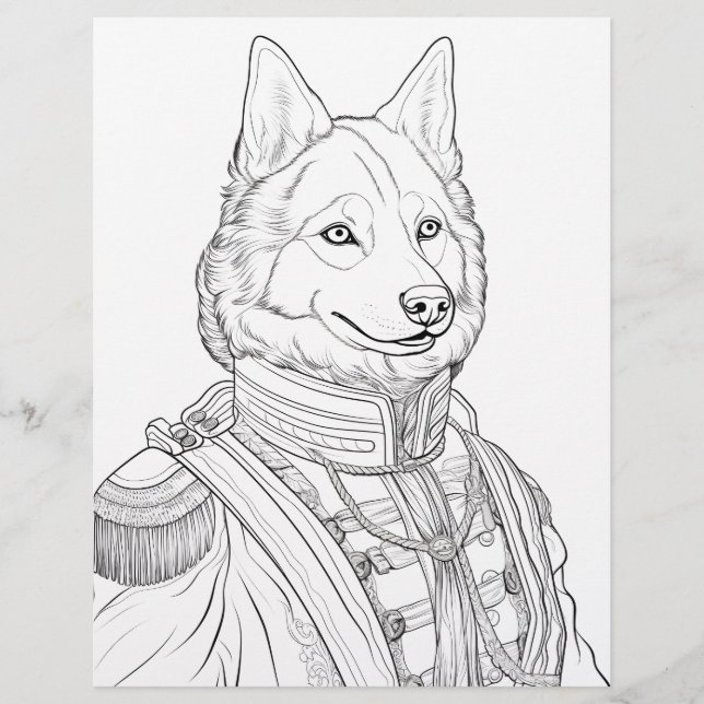 10 Victorian Husky Coloring Pages (Front)