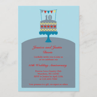 10 Wedding Anniversary Cake Invitation