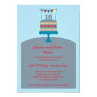 10 Wedding Anniversary Cake Invitation