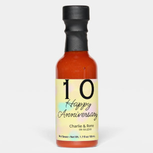 10 wedding anniversary yellow pastel name retro bo hot sauces