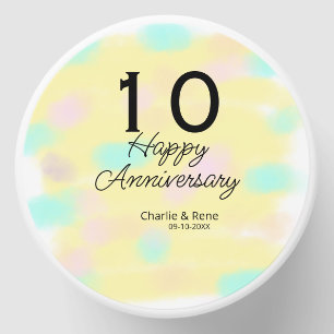 10 wedding anniversary yellow pastel name retro bo mini candle favors