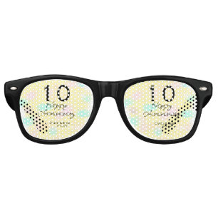 10 wedding anniversary yellow pastel name retro bo sunglasses