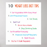 10 Weight Loss Diet Tips Poster