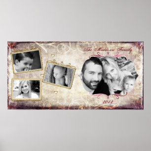 10"x20" 4 Slot Family Collage Montage Fleur De Lis Poster