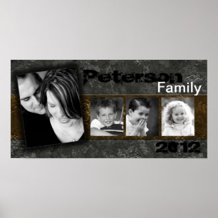 10"x20" 4 Slot Family Collage Montage Inked Poster