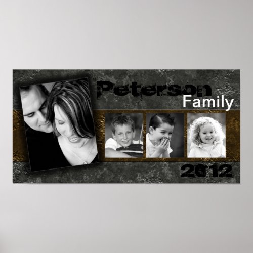 10x20 4 Slot Family Collage Montage Inked Poster