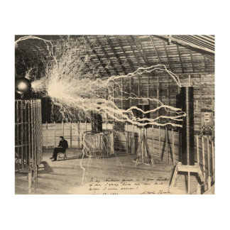 10"x8" Nikola Tesla in His Lab Wood Wall Art