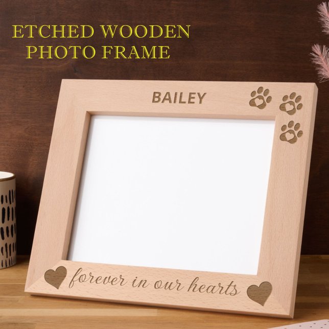 10"x8" Pet Memorial Dog Cat Paws Hearts Etched Engraved Frames (Creator Uploaded)