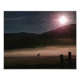 10"x8" Photo Print Moon Deer Photo Paint