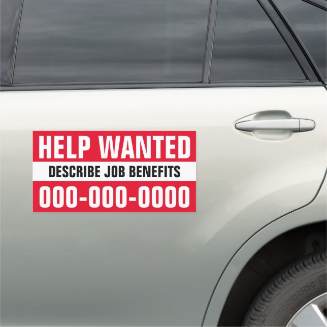 10” x 20” Help Wanted Car Magnet (In Situ)