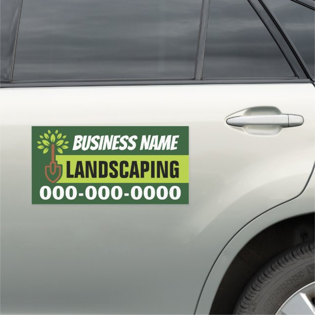 10” x 20” Modern Landscaping Car Magnet (In Situ)
