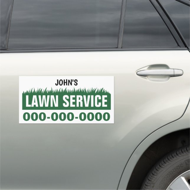 10" X 20" Professional Lawn Service Car Magnet (In Situ)