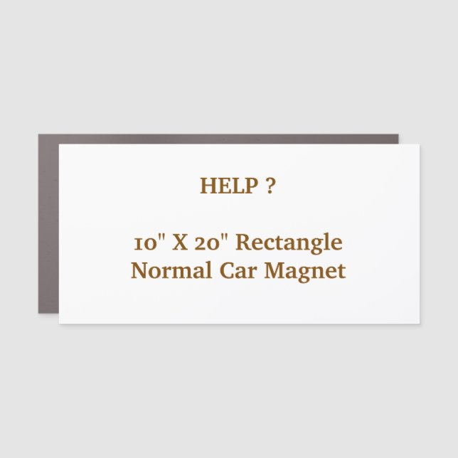 10" X 20" Rectangle Normal Car Magnet (Front)