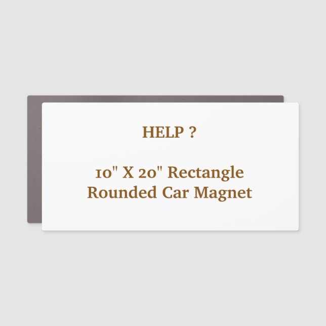 10" X 20" Rectangle Rounded Car Magnet (Front)