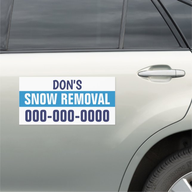10" X 20" Snow Removal or Plowing Car Magnet (In Situ)