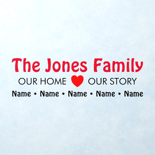 10" x 30" Family Name Wall Decal (Insitu 1)