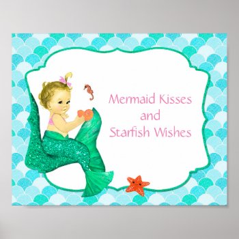 10" X 8" Mermaid Baby Party Sign by PartyStoreGalore at Zazzle