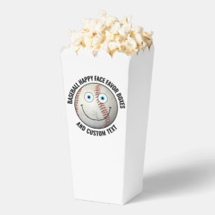 10 x Custom Baseball BLUE EYES Happy Face Popcorn Favor Boxes