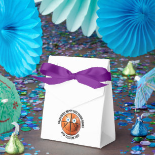 10 x Custom Basketball BLUE EYES Happy Face Favor Boxes
