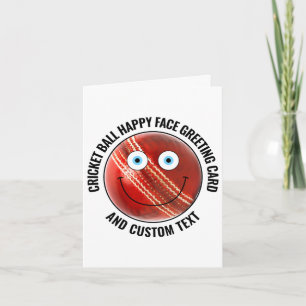 10 x Custom Cricket BLUE EYES Happy Face Greeting Card