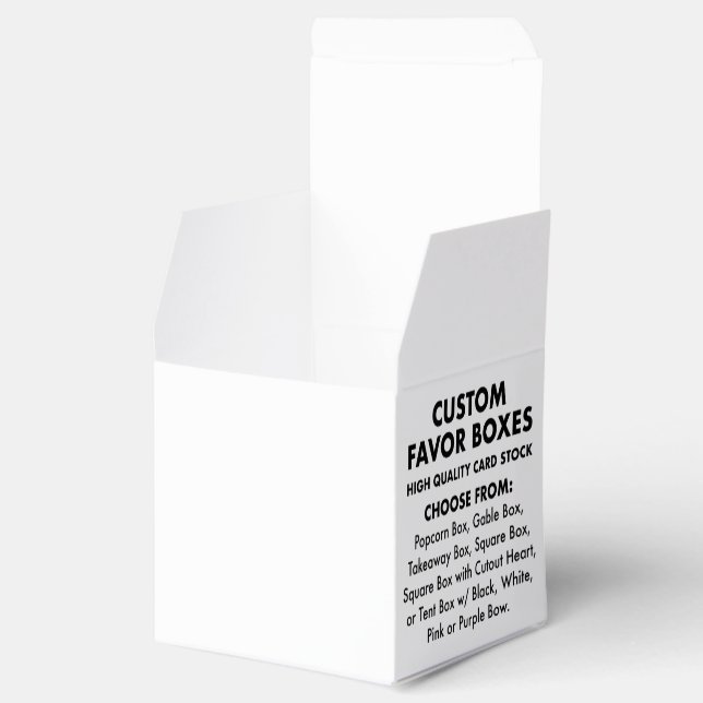 10 x Custom Personalized 2" Square Favor Boxes (Opened)