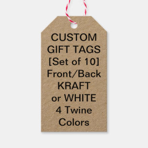 10 x Custom Personalized Kraft Gift Tags