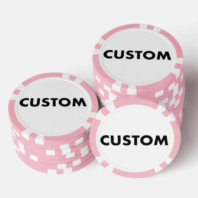 10 x Custom Personalized PINK Casino, Poker Chips (Stack)