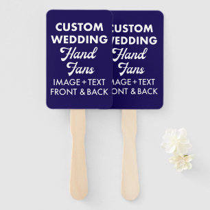 10 x Custom Personalized Wedding Hand Fans 4" x 6"